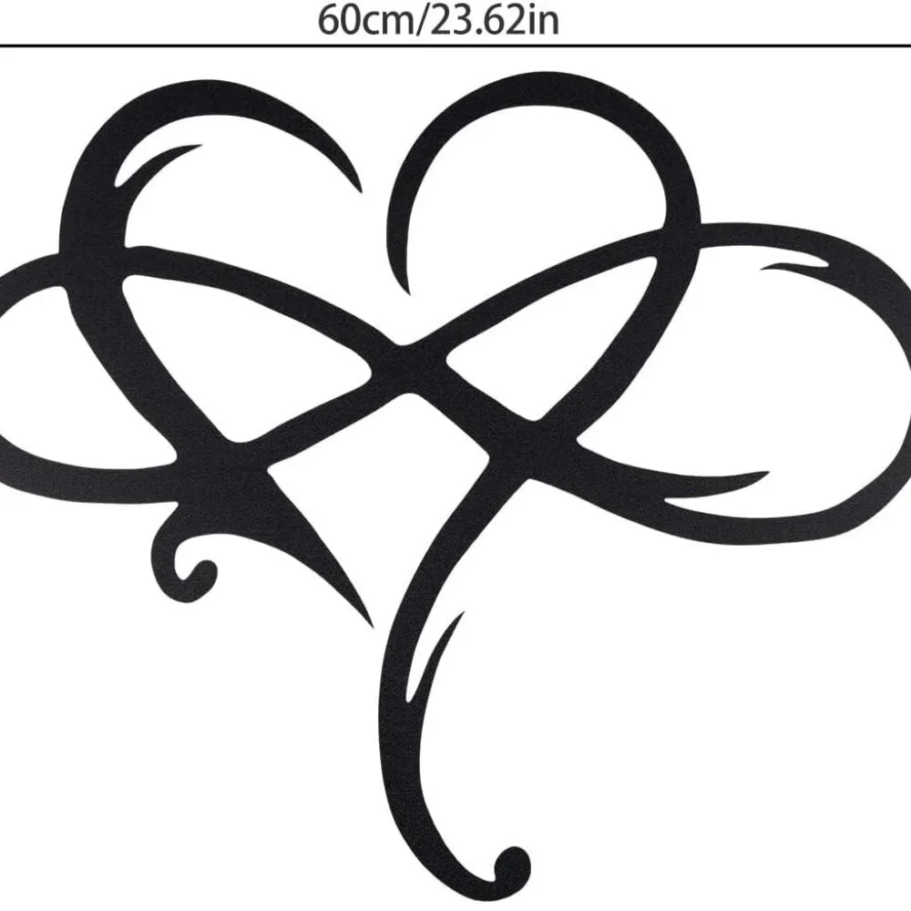 Romantic Infinity Heart Wall Decor - Durable Metal Love Sign 23.6x20.6inch